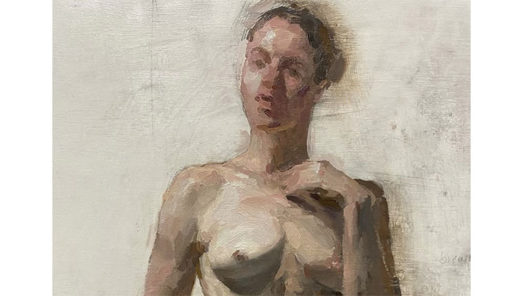 Oliemaleri torso kvinde nøgen