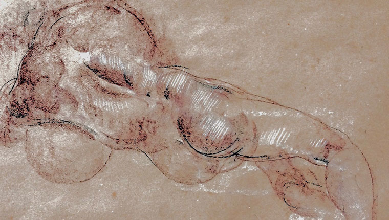 Liggende person tegnet af Artem Alexeev